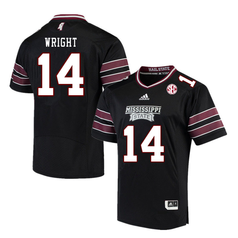 Men #14 Mike Wright Mississippi State Bulldogs College Football Jerseys Stitched Sale-Black